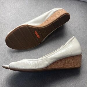 - Cole Haan White Leather wedges with Nike Air Bottom